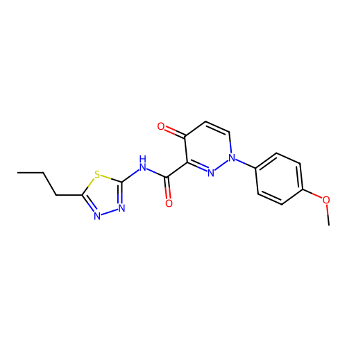 1-(4-methoxyphenyl)-4-oxo-N-(5-propyl-1,3,4-thiadiazol-2-yl)-1,4-dihydropyridazine-3-carboxamide structure