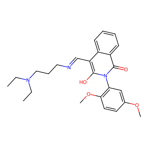 4-[(3-diethylaminopropylamino)methylidene]-2-(2,5-dimethoxyphenyl)isoquinoline-1,3-dione structure