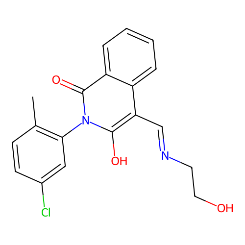 2-(5-chloro-2-methyl-phenyl)-4-[(2-hydroxyethylamino)methylidene]isoquinoline-1,3-dione structure