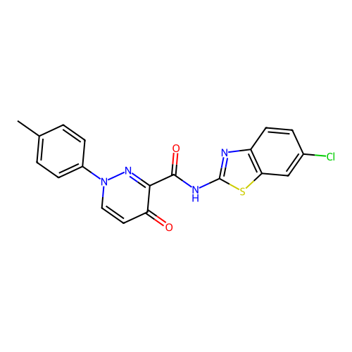 N-(6-chloro-1,3-benzothiazol-2-yl)-1-(4-methylphenyl)-4-oxo-1,4-dihydropyridazine-3-carboxamide structure
