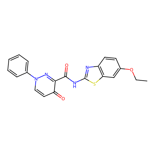N-(6-ethoxy-1,3-benzothiazol-2-yl)-4-oxo-1-phenyl-1,4-dihydropyridazine-3-carboxamide structure