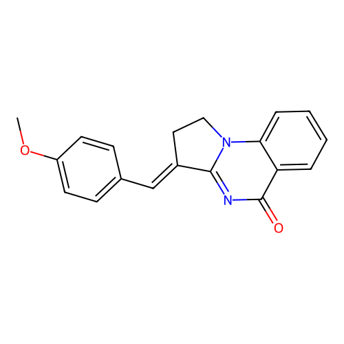 (E)-3-(4-methoxybenzylidene)-2,3-dihydropyrrolo[1,2-a]quinazolin-5(1H)-one structure