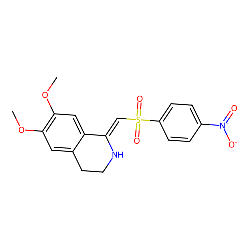 (1Z)-6,7-dimethoxy-1-[(4-nitrophenyl)sulfonylmethylidene]-3,4-dihydro-2H-isoquinoline structure