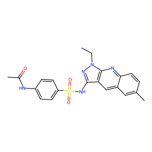 N-(4-(N-(1-ethyl-6-methyl-1H-pyrazolo[3,4-b]quinolin-3-yl)sulfamoyl)phenyl)acetamide structure