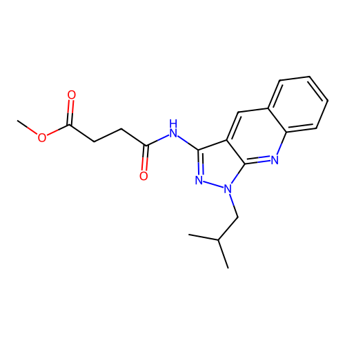 Methyl 4-[[1-(2-methylpropyl)pyrazolo[3,4-b]quinolin-3-yl]amino]-4-oxobutanoate structure