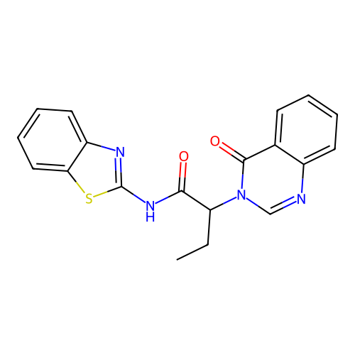 N-(1,3-benzothiazol-2-yl)-2-(4-oxoquinazolin-3(4H)-yl)butanamide structure