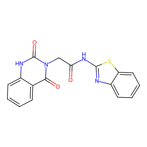 N-(benzo[d]thiazol-2-yl)-2-(2,4-dioxo-1,2-dihydroquinazolin-3(4H)-yl)acetamide structure