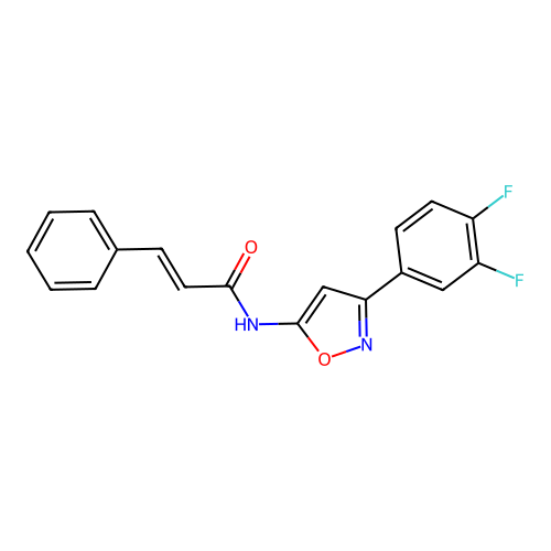 (2E)-N-[3-(3,4-difluorophenyl)isoxazol-5-yl]-3-phenylprop-2-enamide structure