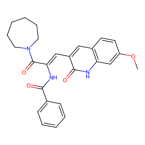 (Z)-N-(3-(azepan-1-yl)-1-(7-methoxy-2-oxo-1,2-dihydroquinolin-3-yl)-3-oxoprop-1-en-2-yl)benzamide structure