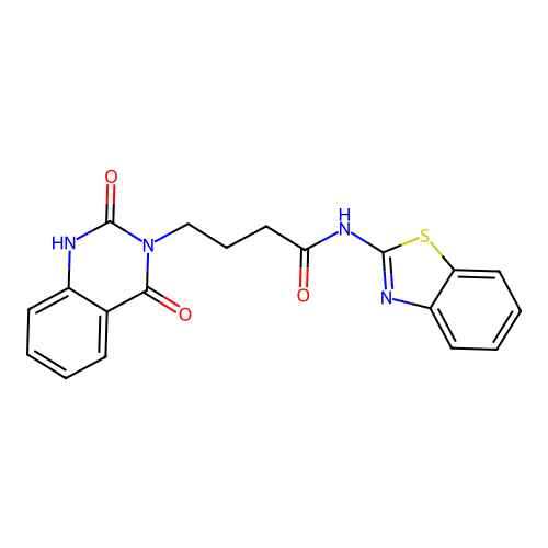 N-(1,3-benzothiazol-2-yl)-4-(2-hydroxy-4-oxoquinazolin-3(4H)-yl)butanamide structure