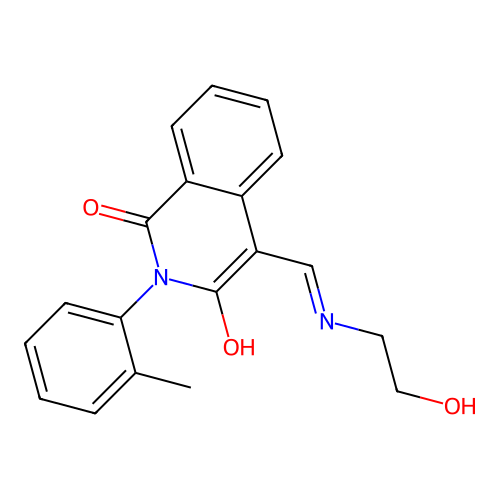 4-[(2-hydroxyethylamino)methylidene]-2-(2-methylphenyl)isoquinoline-1,3-dione structure