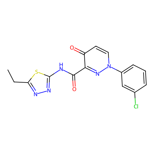 1-(3-chlorophenyl)-N-(5-ethyl-1,3,4-thiadiazol-2-yl)-4-oxo-1,4-dihydropyridazine-3-carboxamide structure
