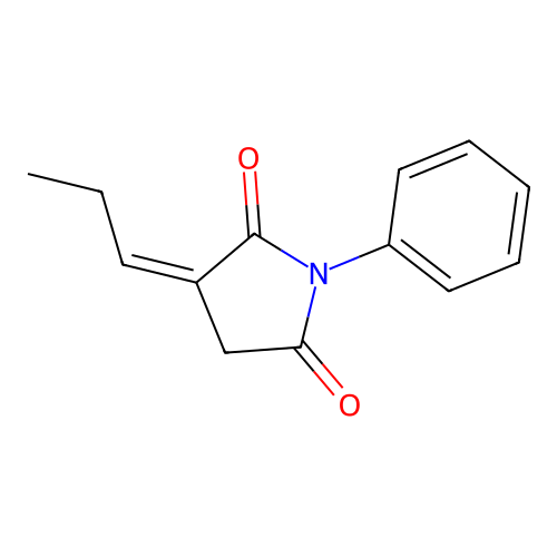 (3Z)-1-phenyl-3-propylidenepyrrolidine-2,5-dione structure
