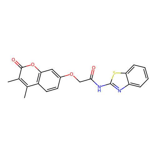 N-(1,3-benzothiazol-2-yl)-2-[(3,4-dimethyl-2-oxo-2H-chromen-7-yl)oxy]acetamide structure