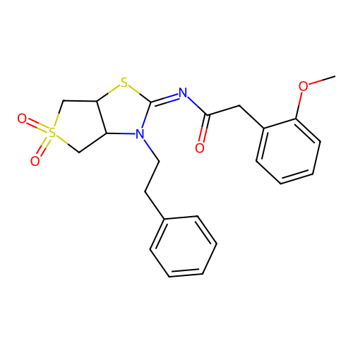 (Z)-N-(5,5-dioxido-3-phenethyltetrahydrothieno[3,4-d]thiazol-2(3H)-ylidene)-2-(2-methoxyphenyl)acetamide structure