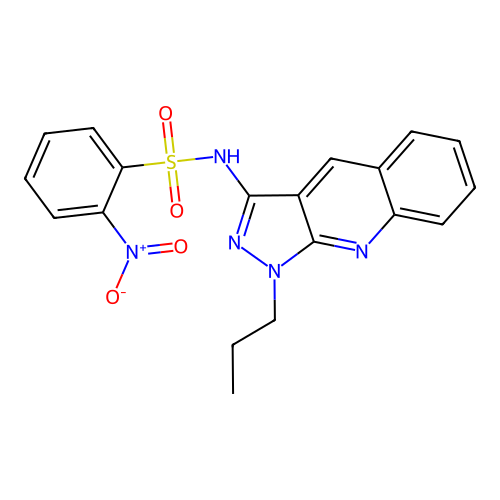 2-nitro-N-(1-propylpyrazolo[3,4-b]quinolin-3-yl)benzenesulfonamide structure