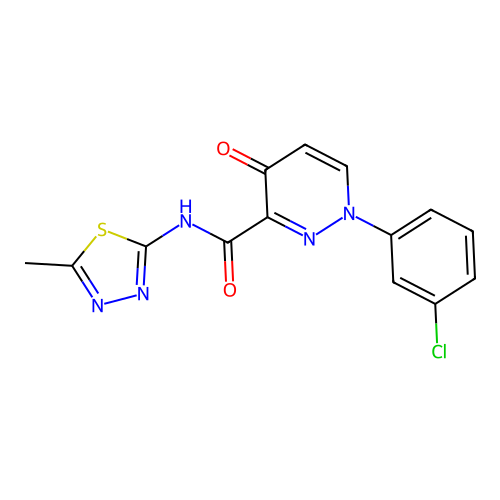 1-(3-chlorophenyl)-N-(5-methyl-1,3,4-thiadiazol-2-yl)-4-oxo-1,4-dihydropyridazine-3-carboxamide structure