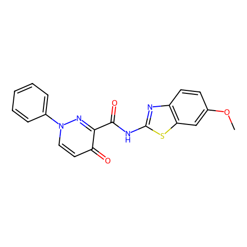 N-(6-methoxy-1,3-benzothiazol-2-yl)-4-oxo-1-phenyl-1,4-dihydropyridazine-3-carboxamide structure