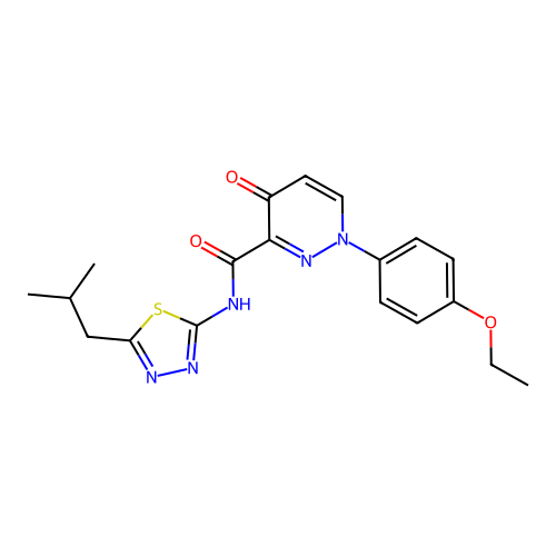 1-(4-ethoxyphenyl)-N-[5-(2-methylpropyl)-1,3,4-thiadiazol-2-yl]-4-oxo-1,4-dihydropyridazine-3-carboxamide structure