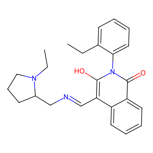 2-(2-ethylphenyl)-4-[[(1-ethylpyrrolidin-2-yl)methylamino]methylidene]isoquinoline-1,3-dione structure