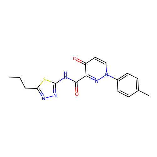 1-(4-methylphenyl)-4-oxo-N-(5-propyl-1,3,4-thiadiazol-2-yl)-1,4-dihydropyridazine-3-carboxamide structure