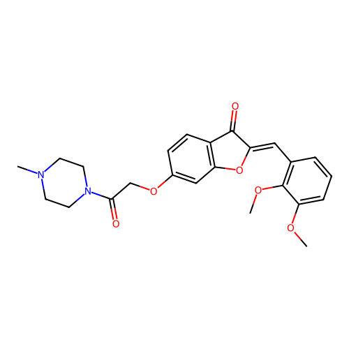 (2Z)-2-(2,3-dimethoxybenzylidene)-6-[2-(4-methylpiperazin-1-yl)-2-oxoethoxy]-1-benzofuran-3(2H)-one structure