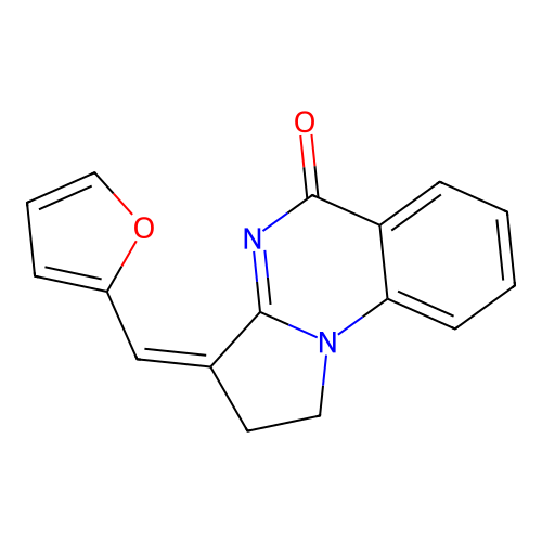 (Z)-3-(furan-2-ylmethylene)-2,3-dihydropyrrolo[1,2-a]quinazolin-5(1H)-one structure