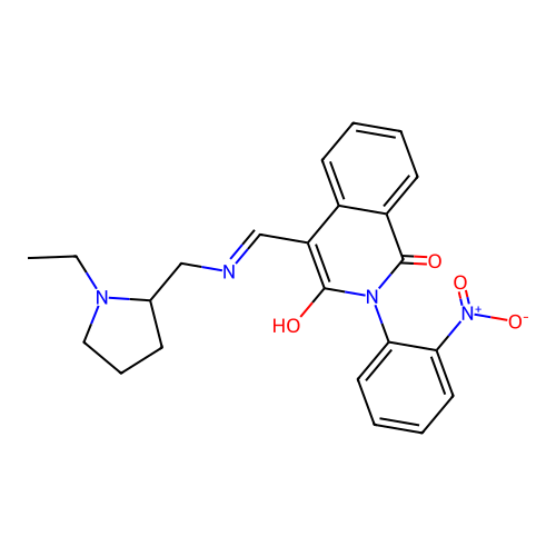 4-[[(1-ethylpyrrolidin-2-yl)methylamino]methylidene]-2-(2-nitrophenyl)isoquinoline-1,3-dione structure