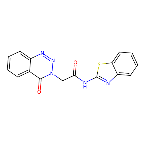 N~1~-(1,3-benzothiazol-2-yl)-2-[4-oxo-1,2,3-benzotriazin-3(4H)-yl]acetamide structure