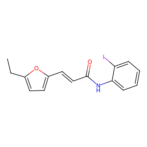 (2E)-3-(5-ethylfuran-2-yl)-N-(2-iodophenyl)prop-2-enamide structure