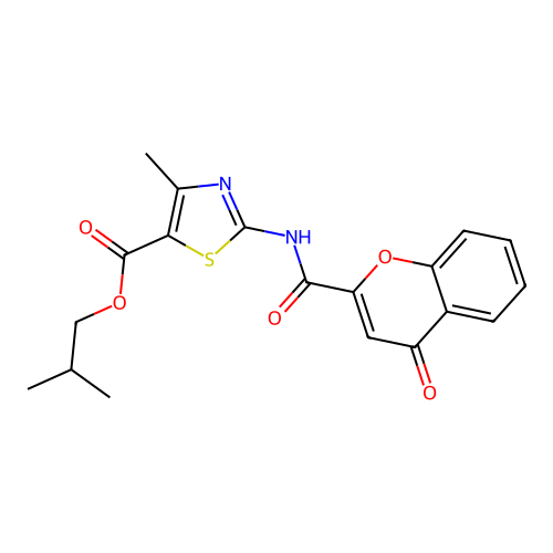 2-methylpropyl 4-methyl-2-{[(4-oxo-4H-chromen-2-yl)carbonyl]amino}-1,3-thiazole-5-carboxylate structure