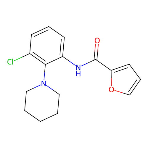 N-[3-chloro-2-(piperidin-1-yl)phenyl]furan-2-carboxamide structure