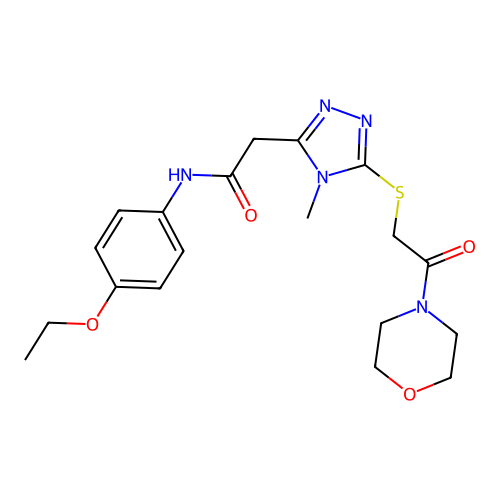 N-(4-ethoxyphenyl)-2-(4-methyl-5-{[2-(morpholin-4-yl)-2-oxoethyl]sulfanyl}-4H-1,2,4-triazol-3-yl)acetamide structure