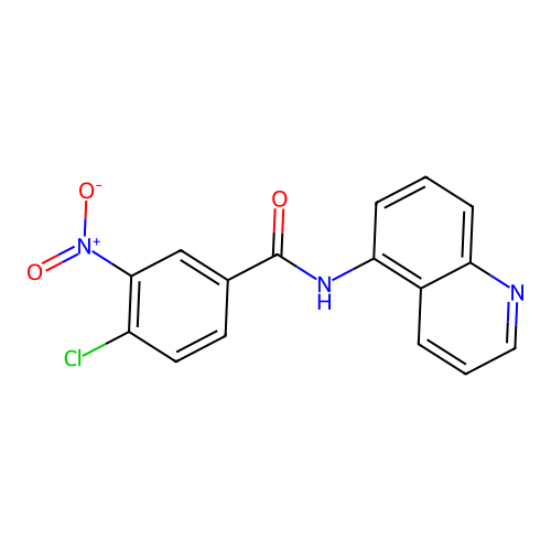 4-chloro-3-nitro-N-quinolin-5-ylbenzamide structure