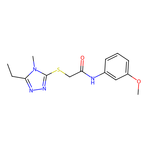 2-[(5-ethyl-4-methyl-1,2,4-triazol-3-yl)sulfanyl]-N-(3-methoxyphenyl)acetamide structure