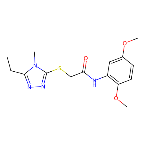 N-(2,5-dimethoxyphenyl)-2-[(5-ethyl-4-methyl-1,2,4-triazol-3-yl)sulfanyl]acetamide structure