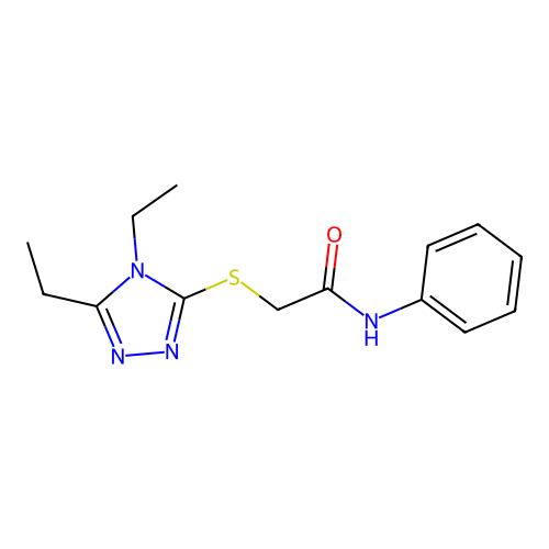 2-[(4,5-diethyl-1,2,4-triazol-3-yl)sulfanyl]-N-phenylacetamide structure