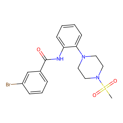 3-bromo-N-{2-[4-(methylsulfonyl)piperazin-1-yl]phenyl}benzamide structure