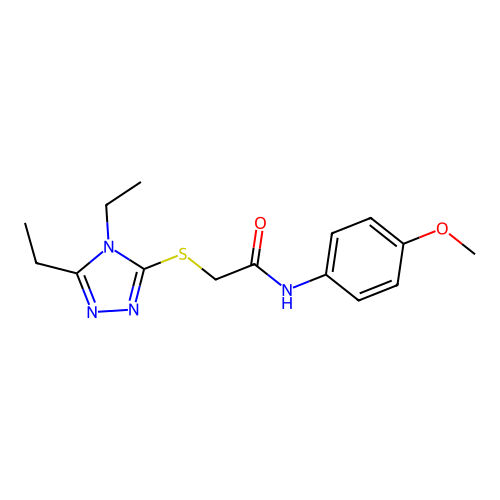 2-[(4,5-diethyl-1,2,4-triazol-3-yl)sulfanyl]-N-(4-methoxyphenyl)acetamide structure