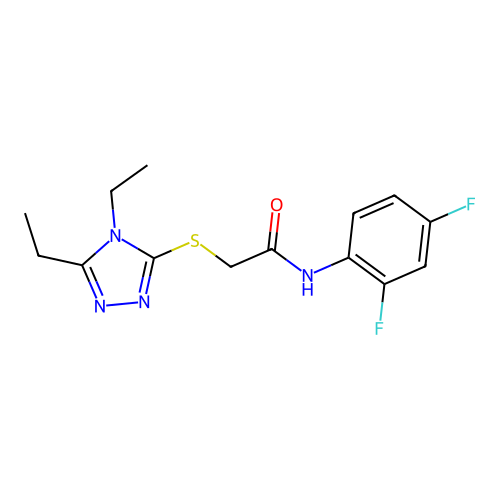 2-[(4,5-diethyl-1,2,4-triazol-3-yl)sulfanyl]-N-(2,4-difluorophenyl)acetamide structure