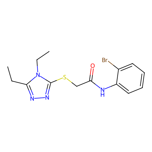 N-(2-bromophenyl)-2-[(4,5-diethyl-1,2,4-triazol-3-yl)sulfanyl]acetamide structure