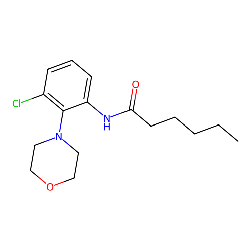 N-(3-chloro-2-morpholin-4-ylphenyl)hexanamide structure