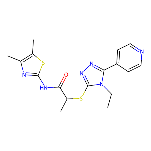 N-(4,5-dimethyl-1,3-thiazol-2-yl)-2-[(4-ethyl-5-pyridin-4-yl-1,2,4-triazol-3-yl)sulfanyl]propanamide structure