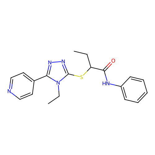 2-{[4-ethyl-5-(pyridin-4-yl)-4H-1,2,4-triazol-3-yl]sulfanyl}-N-phenylbutanamide structure