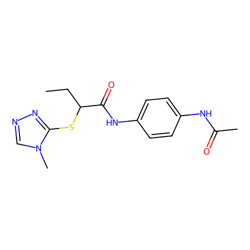 N-(4-acetamidophenyl)-2-[(4-methyl-1,2,4-triazol-3-yl)sulfanyl]butanamide structure