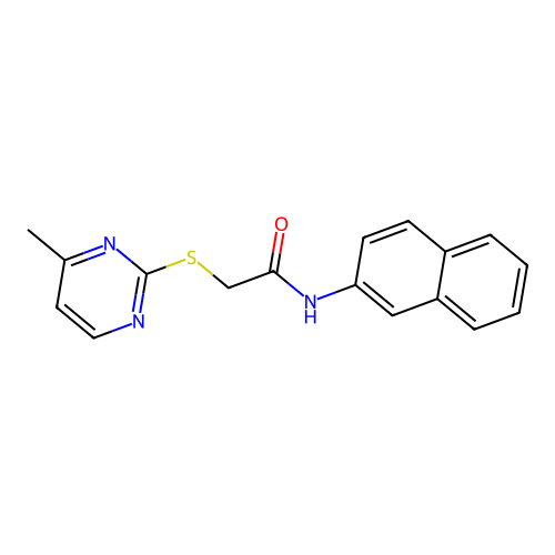 2-(4-methylpyrimidin-2-yl)sulfanyl-N-naphthalen-2-ylacetamide structure