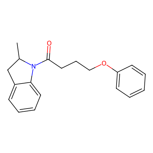 1-(2-methyl-2,3-dihydro-1H-indol-1-yl)-4-phenoxybutan-1-one structure