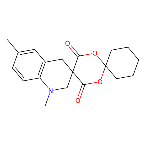 1'',6''-dimethyl-1'',4''-dihydro-2''H-dispiro[cyclohexane-1,2'-[1,3]dioxane-5',3''-quinoline]-4',6'-dione structure