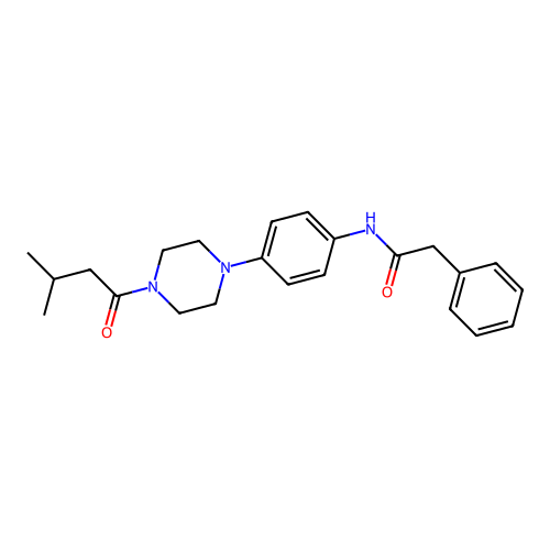 N-[4-[4-(3-methylbutanoyl)piperazin-1-yl]phenyl]-2-phenylacetamide structure