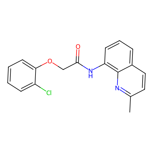 2-(2-chlorophenoxy)-N-(2-methylquinolin-8-yl)acetamide structure
